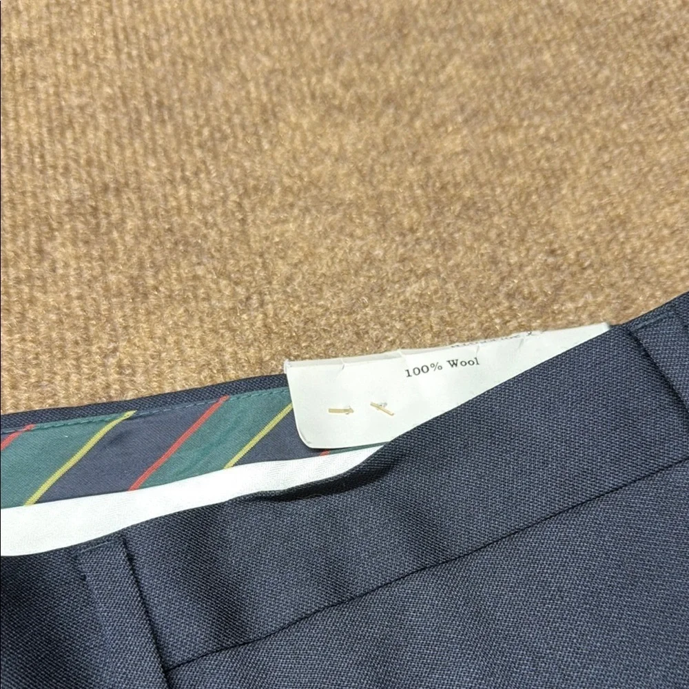 Chaps Men's Navy Blue Dress Pants 42x30 100% Wool Classic Fit Formal Slacks NWT